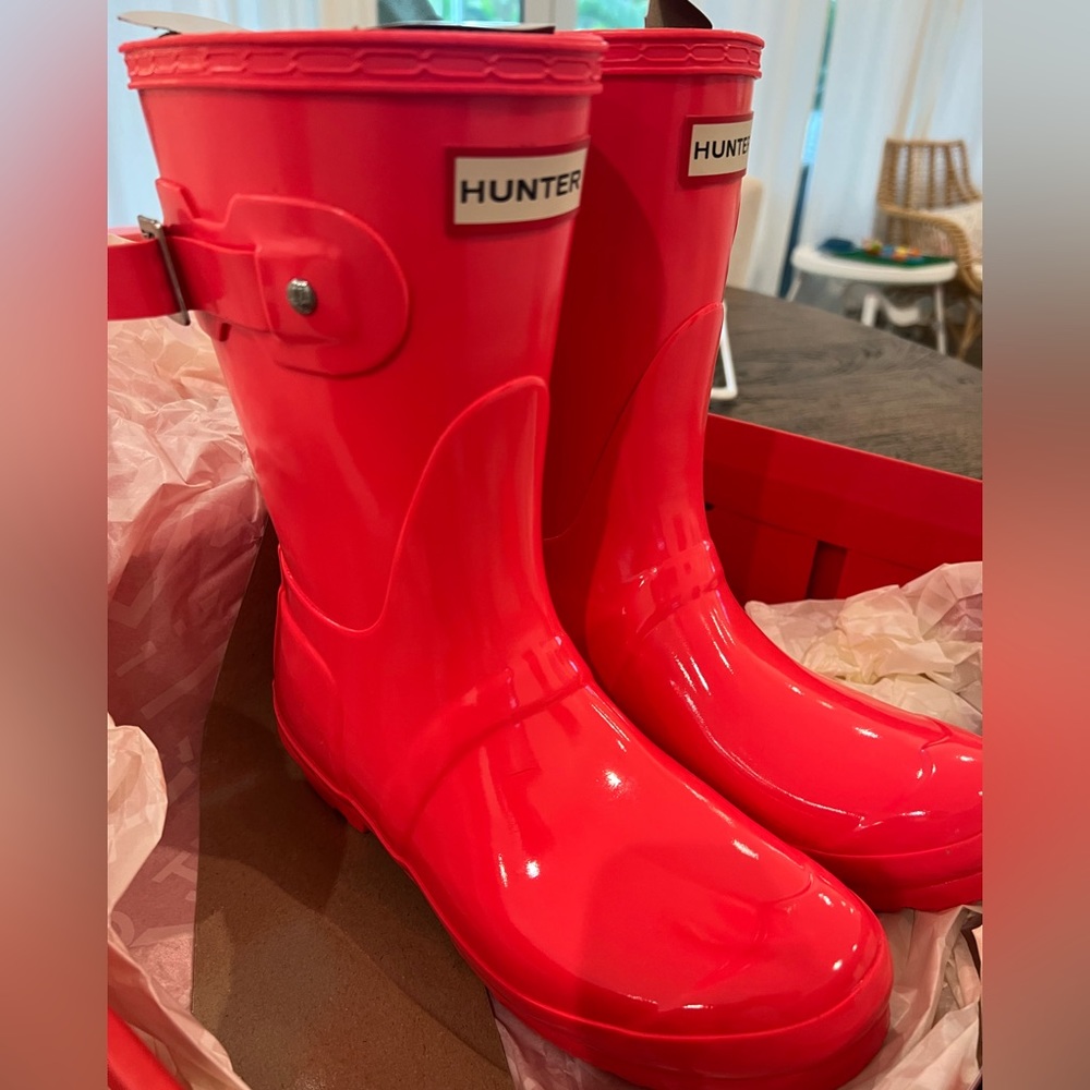 Hot Pink Hunter Boots, EUC
